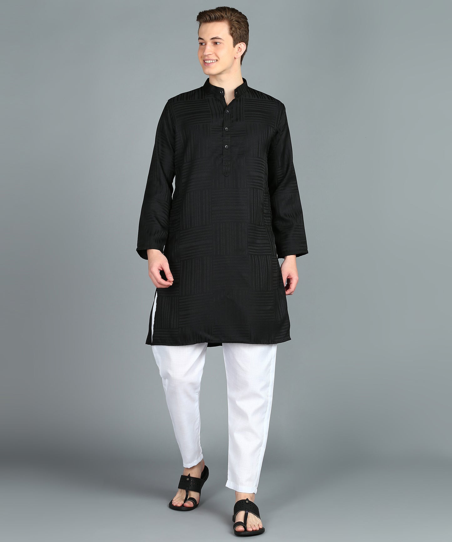 Preen Self Printed Ban Collar Kurta Pajama Set