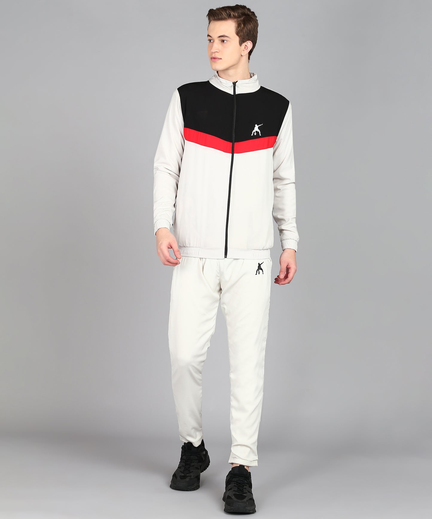 Preen Colorblock Men Track Suit Set Black