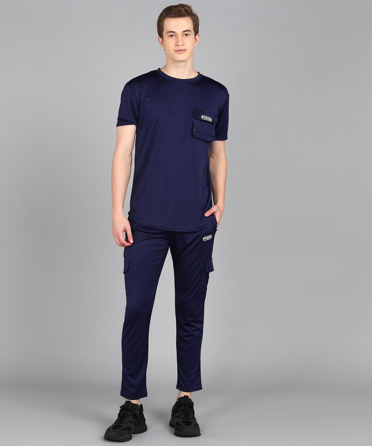 Preen Men's Solid T-shirt and Lower Set