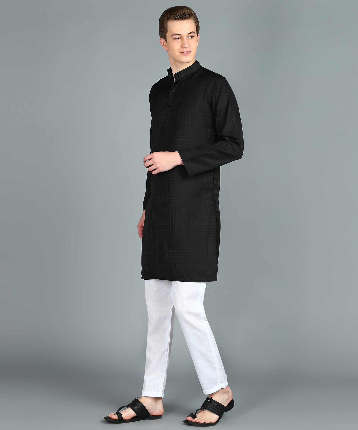 Preen Self Printed Ban Collar Kurta Pajama Set