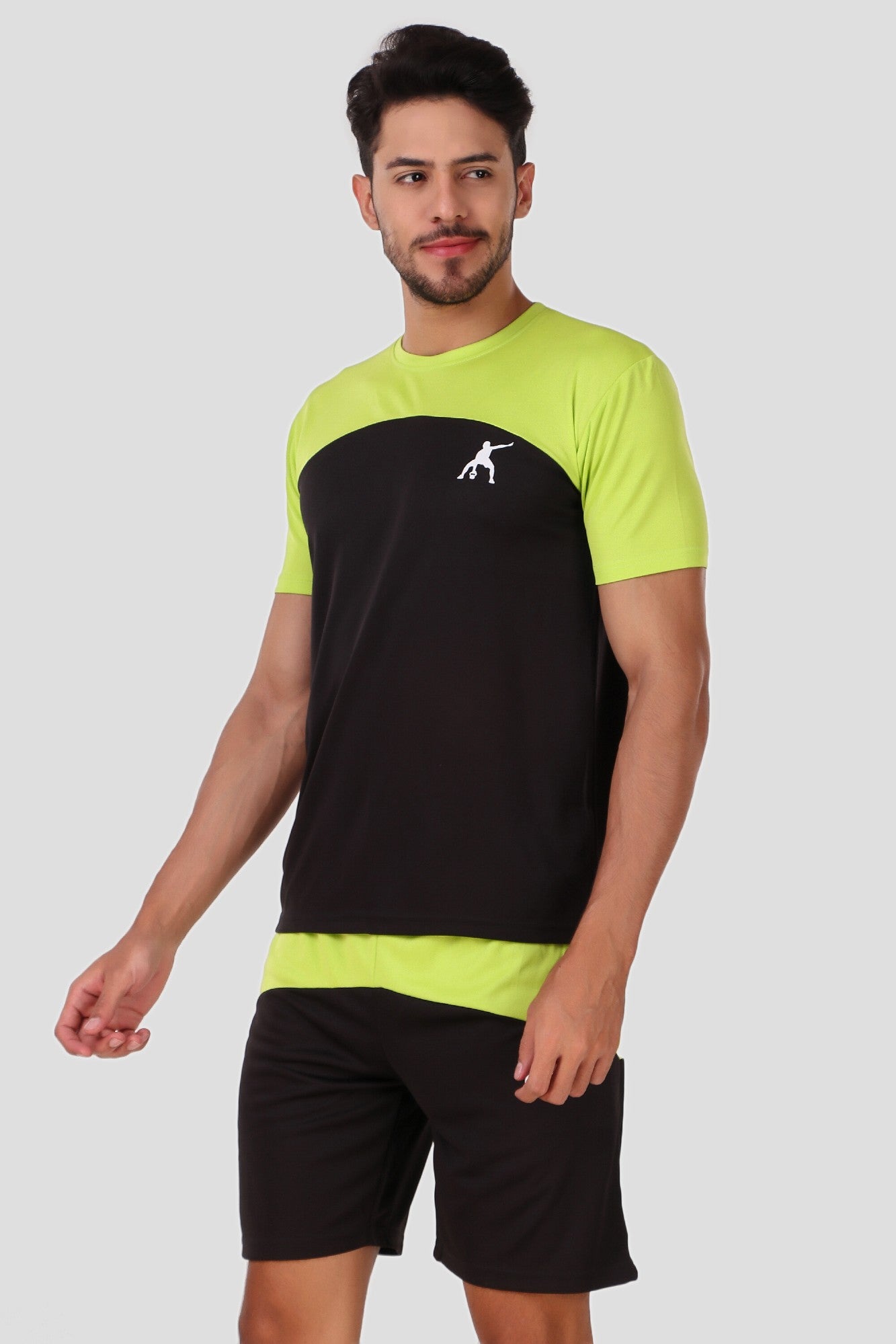 Preen Colorblock T-shirt and Shorts Set NeonBlack