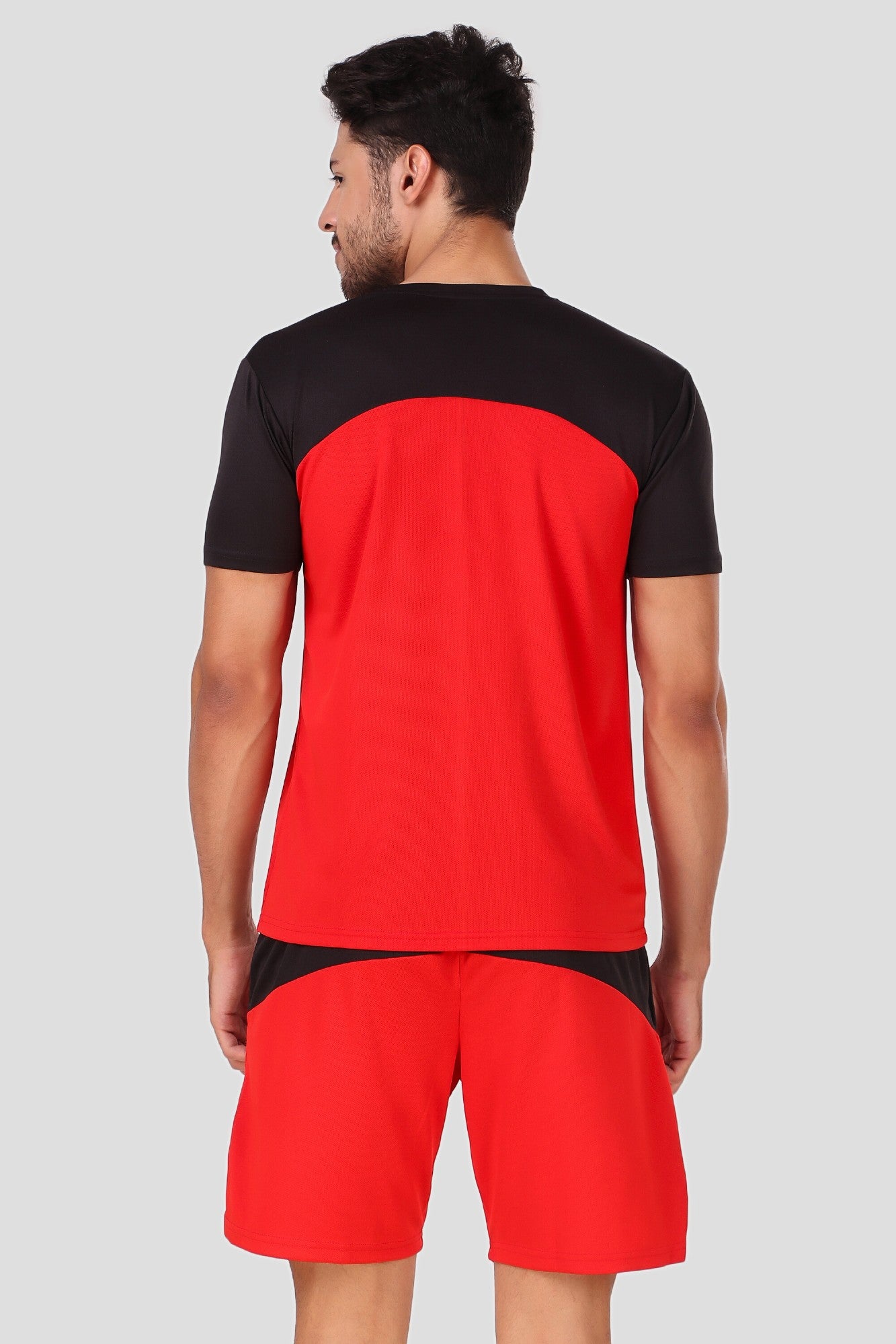 Preen Colorblock T-shirt and Shorts Set BlackRed