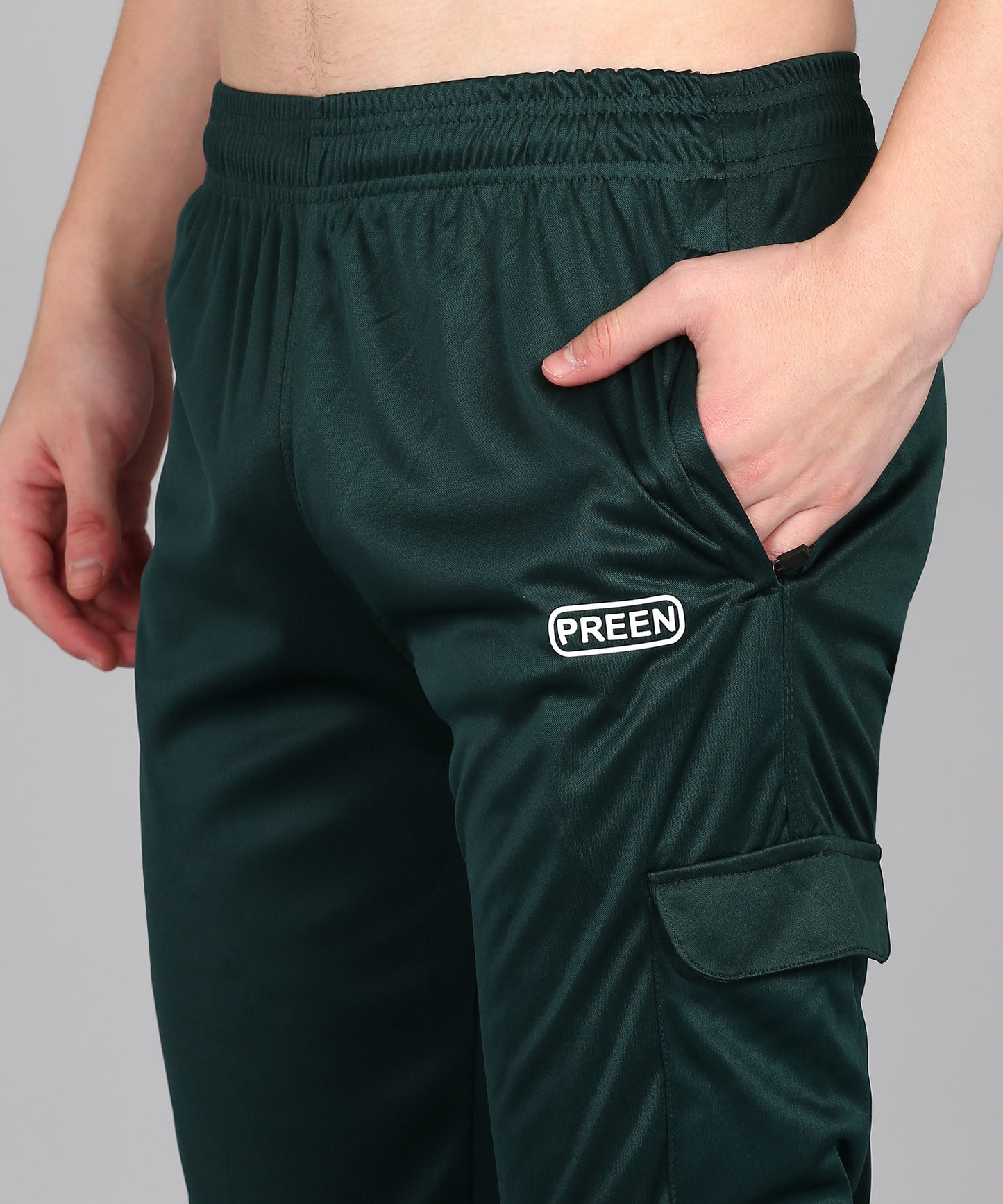 Preen Men's Green Colour Solid T-shirt and Lower Set