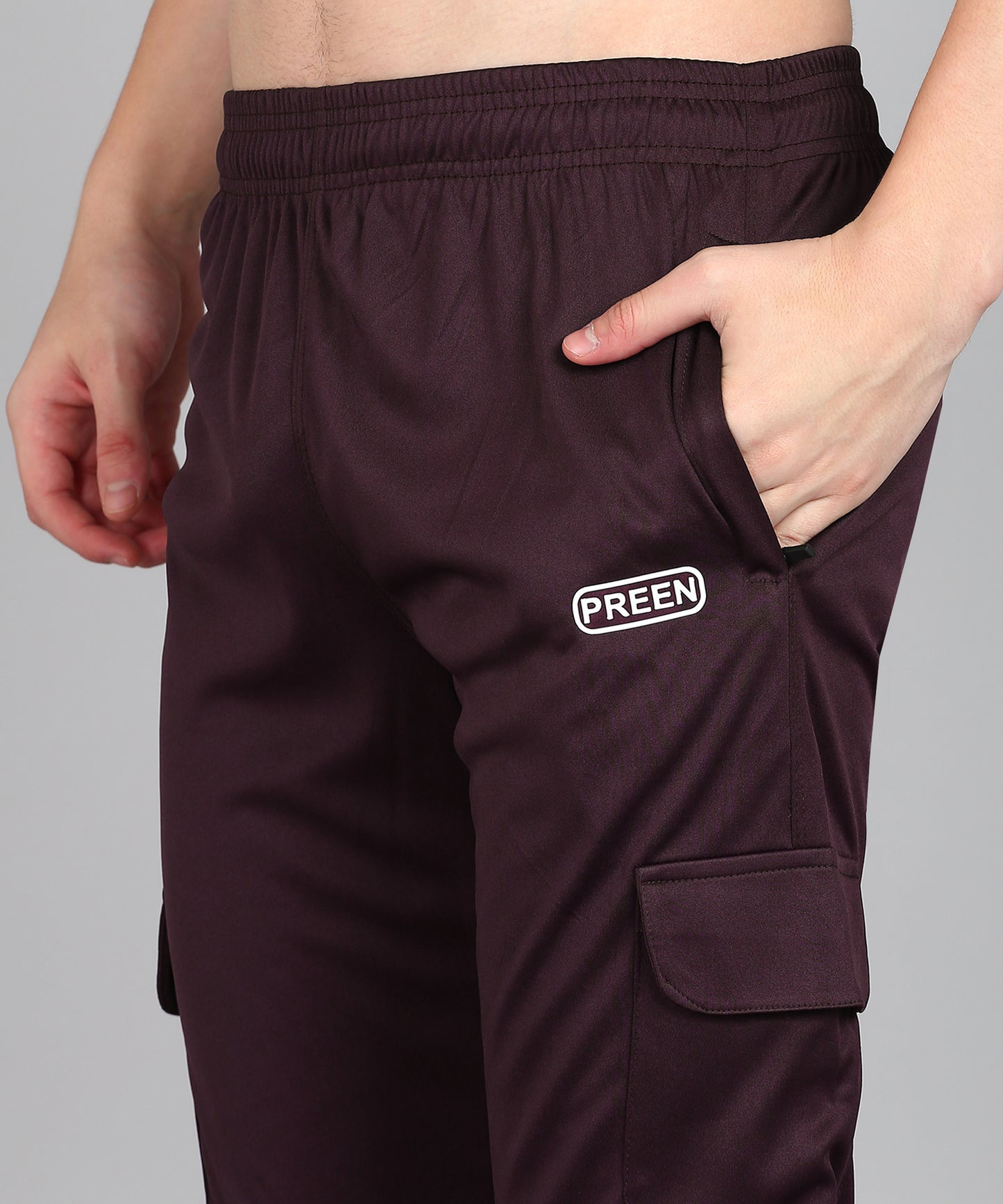 Preen Men's Maroon Colour Solid T-shirt and Lower Set
