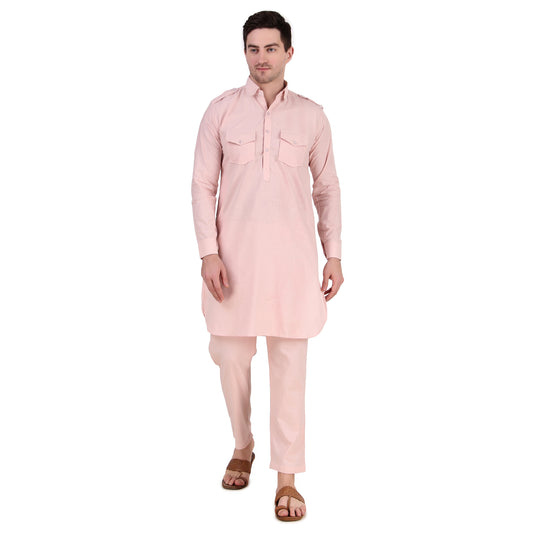 Preen Pink DP Pathani Suit Set / Kurta Pajama Set