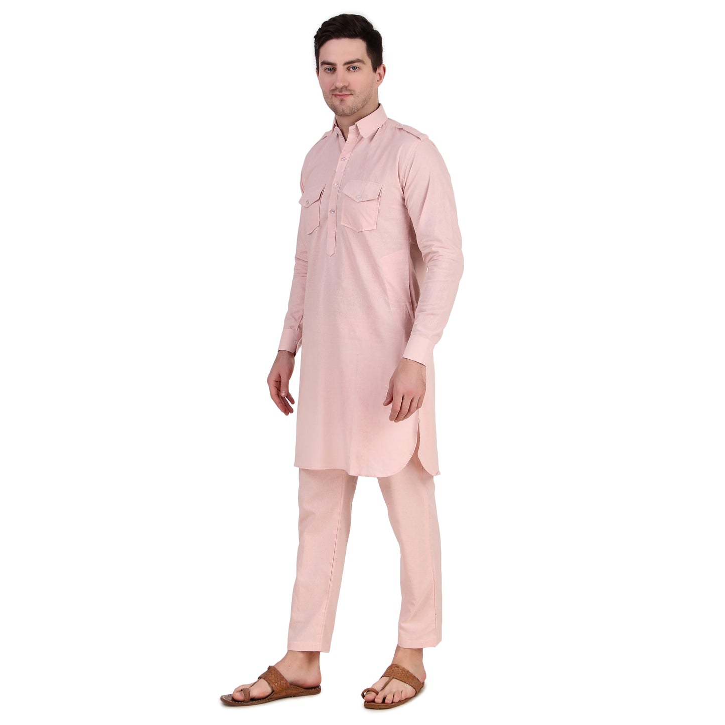 Preen Pink DP Pathani Suit Set / Kurta Pajama Set