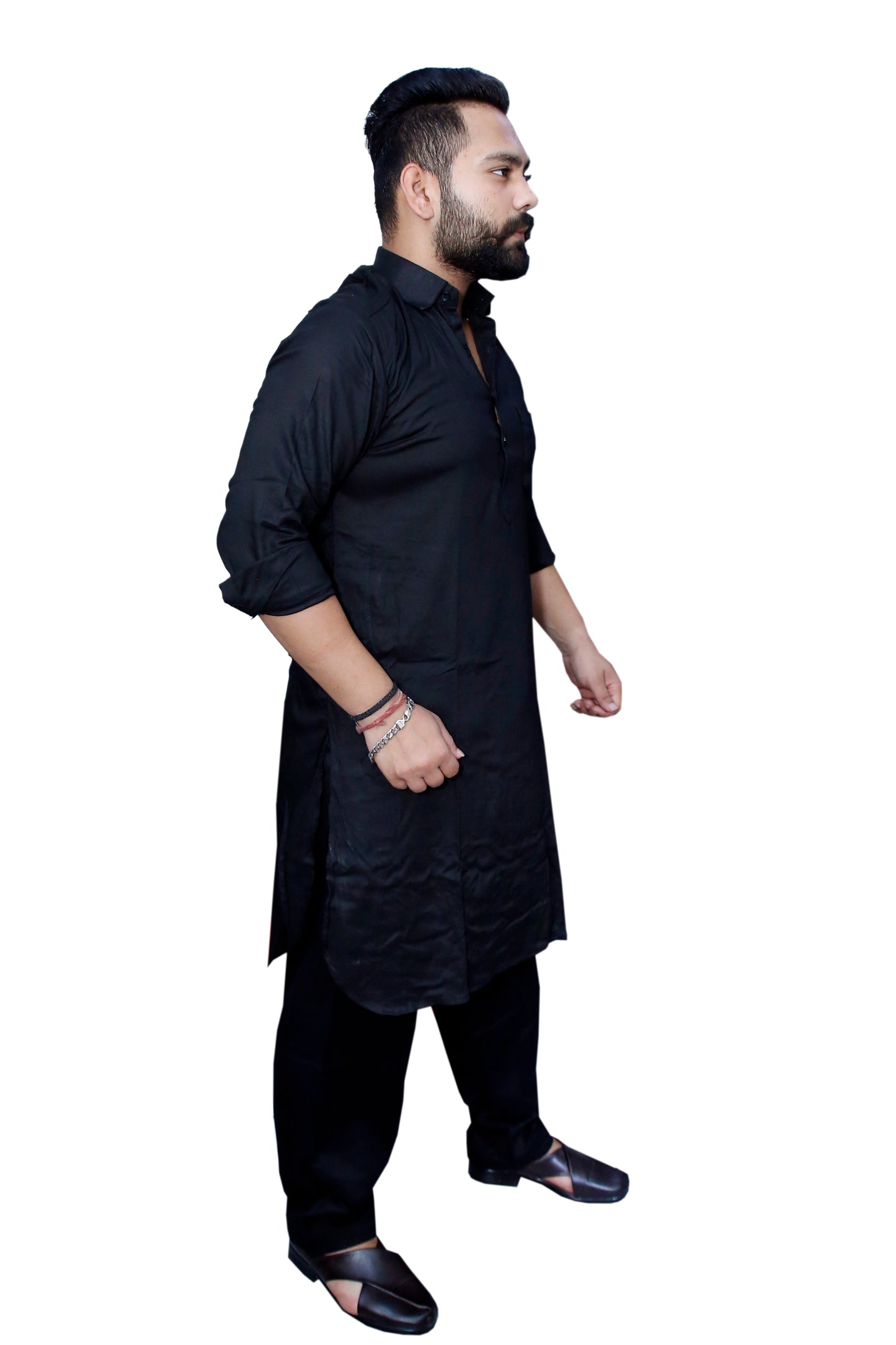 Preen SP Pathani Suit / Kurta Pajama Set Black