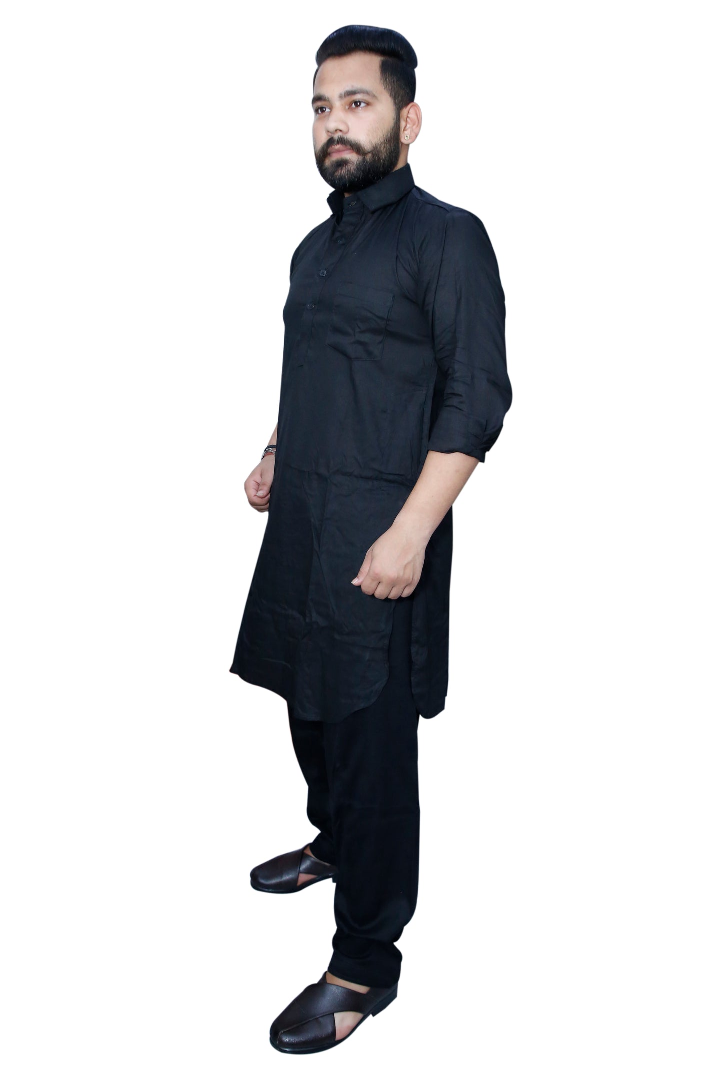 Preen SP Pathani Suit / Kurta Pajama Set Black