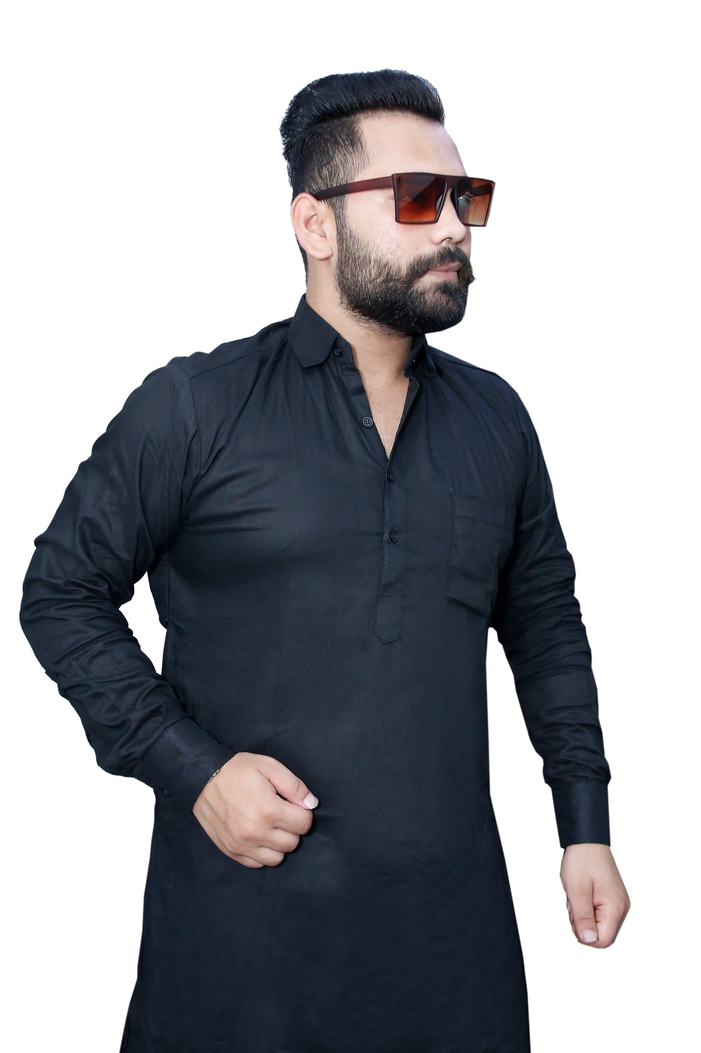 Preen SP Pathani Suit / Kurta Pajama Set Black