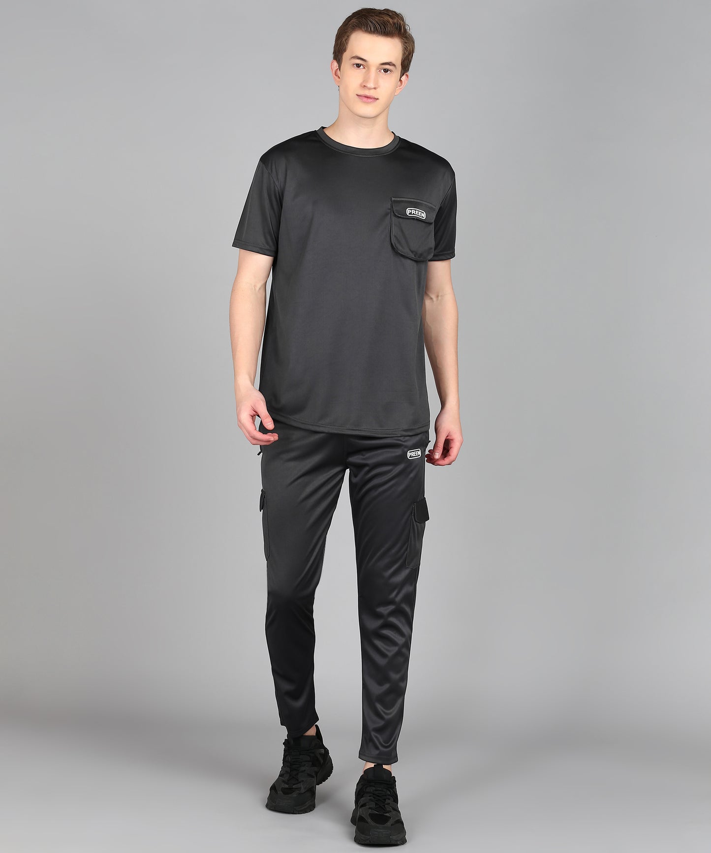 Preen Men's Solid T-shirt and Lower Set