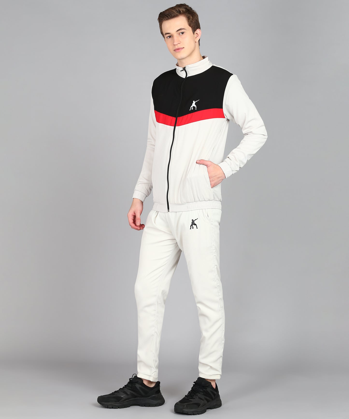 Preen Colorblock Men Track Suit Set Black