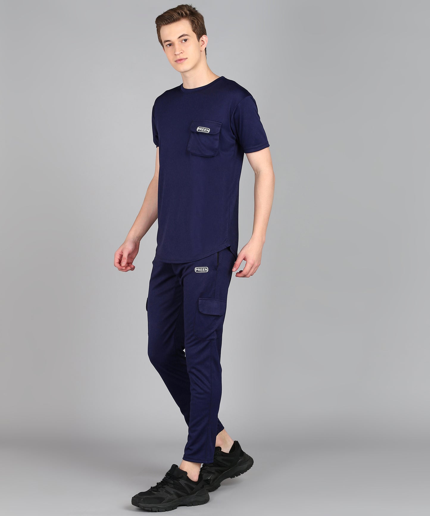 Preen Men's Solid T-shirt and Lower Set