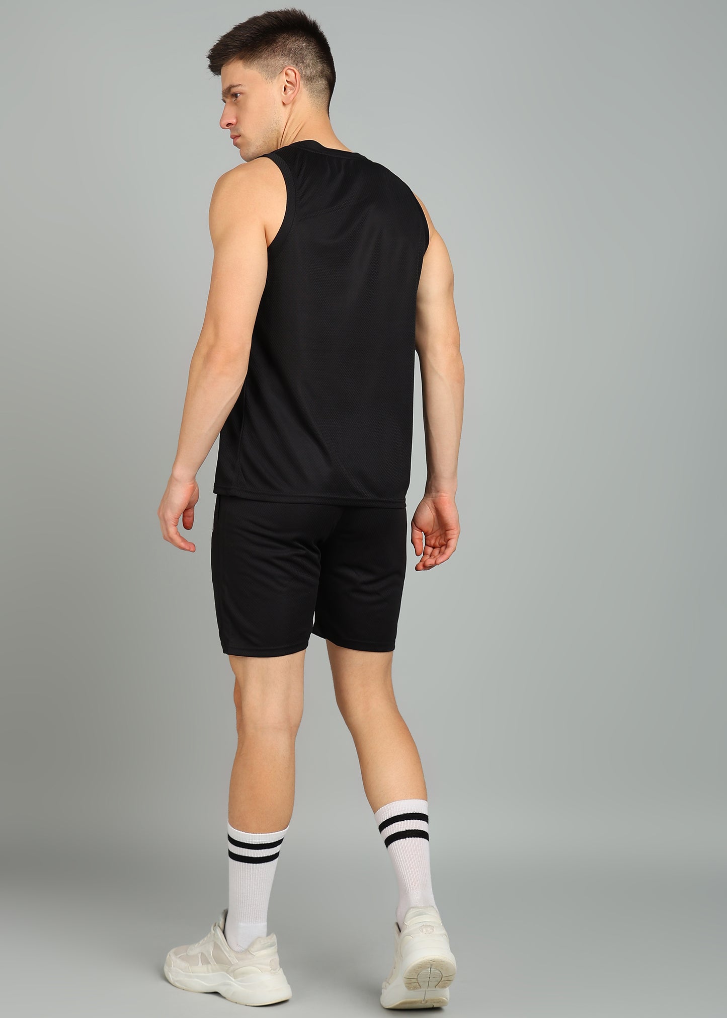 Preen Solid Men's Sleeveless Co-Ord's Set