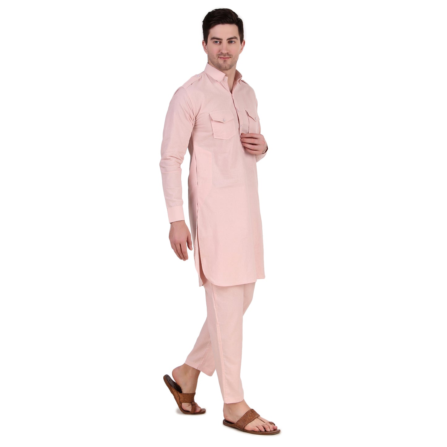 Preen Pink DP Pathani Suit Set / Kurta Pajama Set