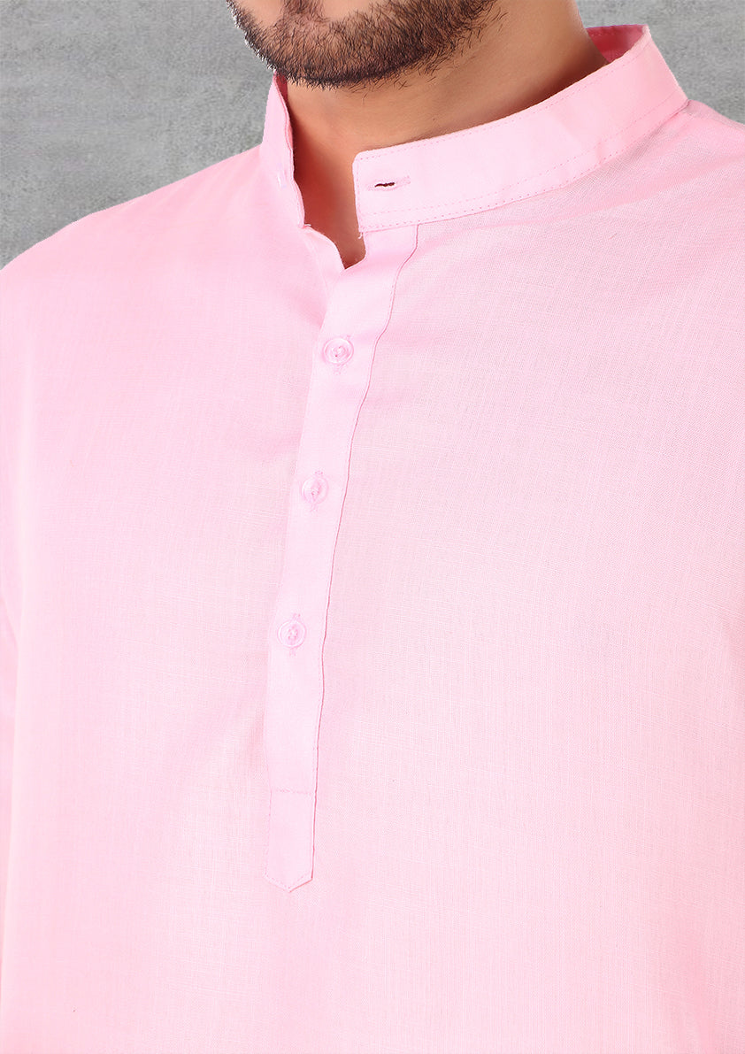 Preen Pink Ban Collar Kurta Pajama Set